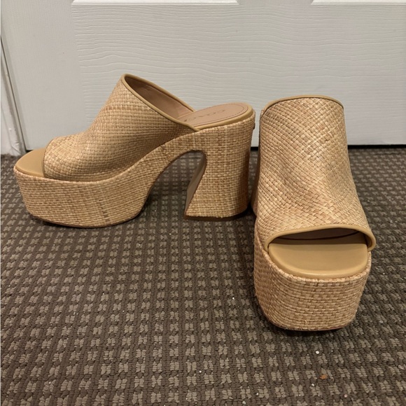 Coach Women's Beige Woven Mules - Picture 2 of 5